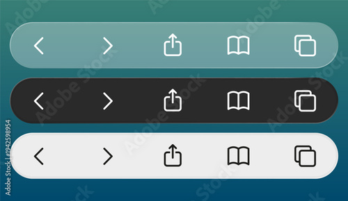Navigation bar button set for element call to action design