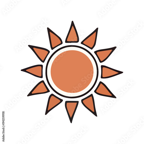 Simple Sun Icon Illustration
