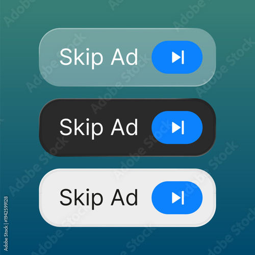 Skip ad button set for element call to action design