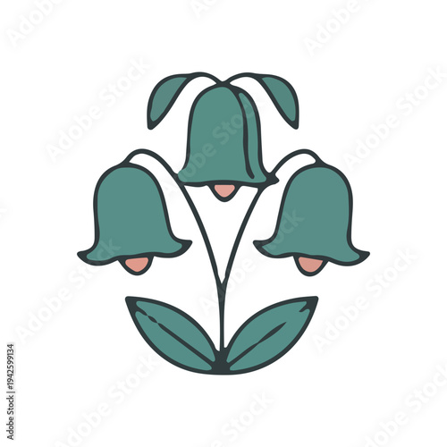 Simple Bluebell Flower Icon