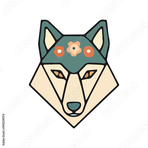 Geometric Wolf Head Icon
