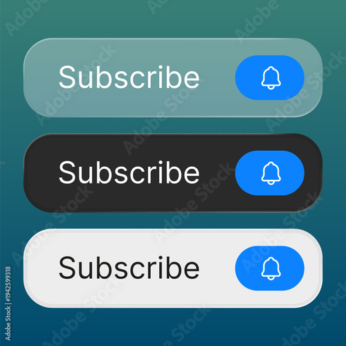 Subscribe button set for element call to action design