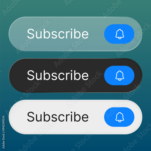 Subscribe button set for element call to action design