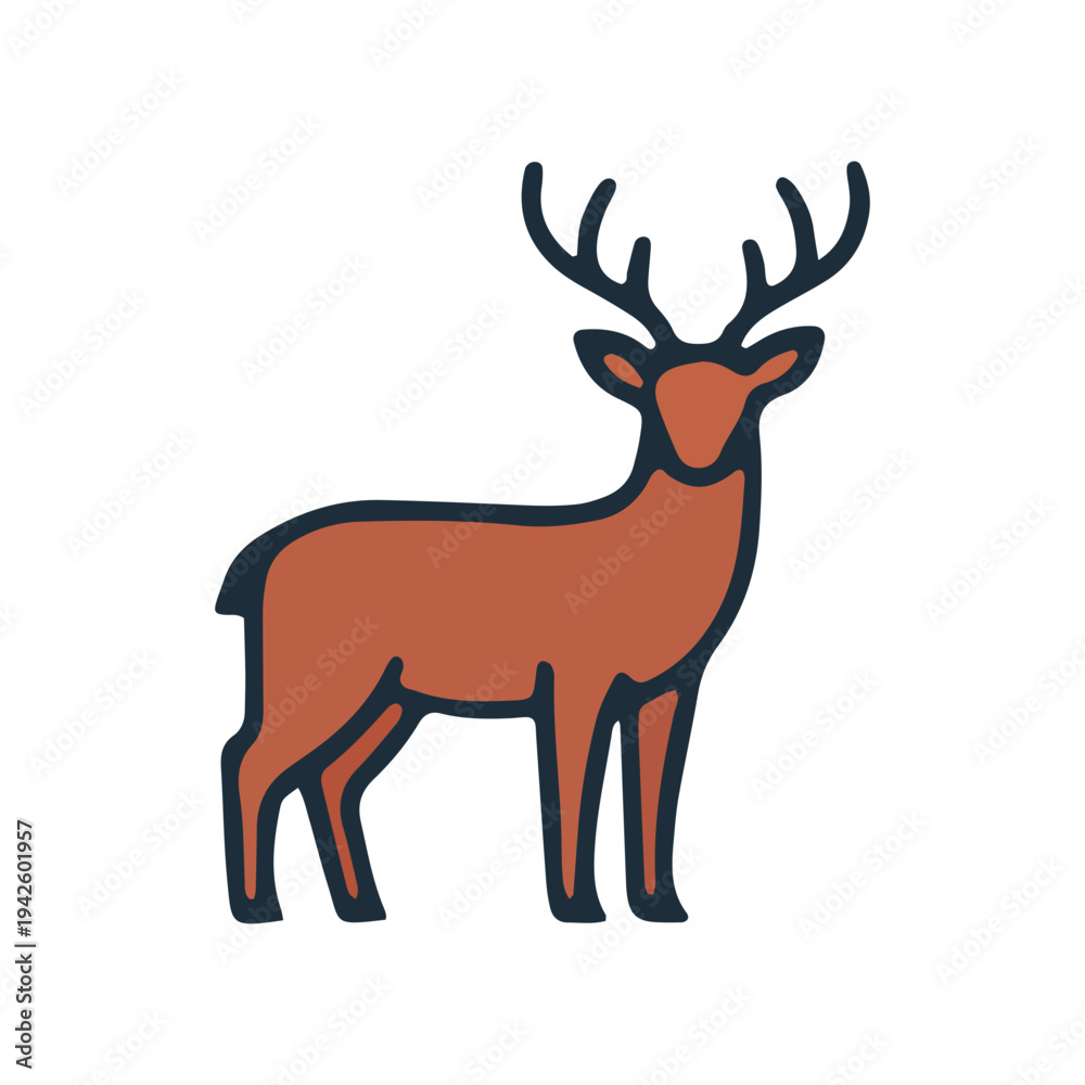 Obraz premium Stylized Deer Icon