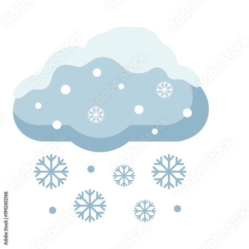 Winter snow cloud flat icon