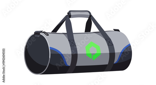 Gray Sports Gym Bag.