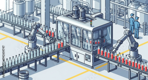 Bottling Factory Production Line Machinery.