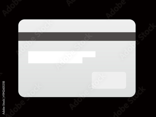 Premium credit card reverse side flat icon for dark mode UI and financial design