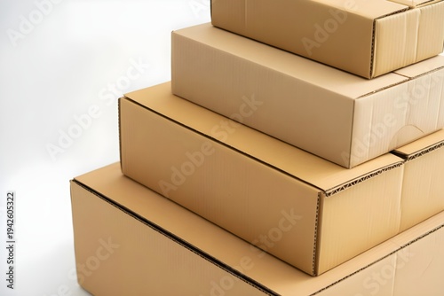 Stack of large to small cardboard boxes 