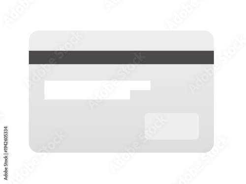 Credit card back view flat icon illustration for payment and security concept