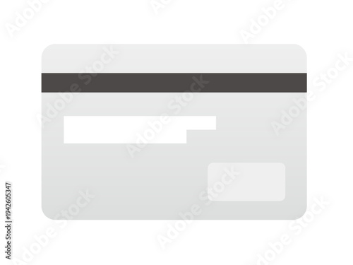 Credit card back side vector icon with signature bar and magnetic stripe on white background