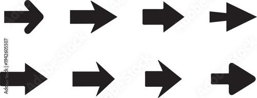 Modern simple arrows icon sign and symbol. Black arrow pointing to the right. Vector illustration design 