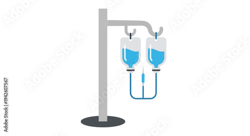 Medical IV drip stand.
