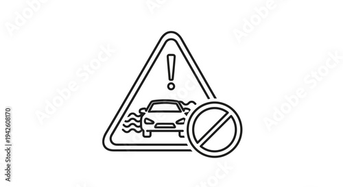 No Cars Allowed Sign.