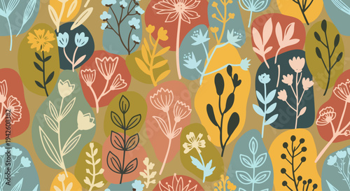 Feminine watercolor floral wallpaper with delicate blossoms