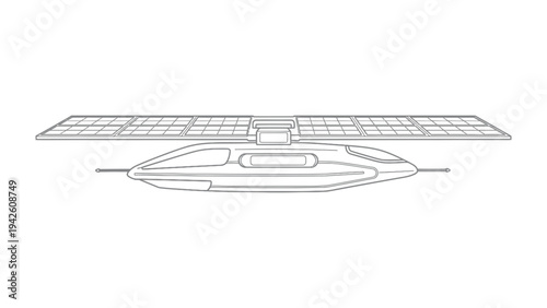 Solar-Powered futuristic transport: A futuristic mode of transport utilizes solar power, featuring sleek design and innovative technology.