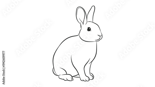 Sketch of a Rabbit: A delicate sketch showcases a rabbit in a seated pose, its soft contours and subtle details bringing the creature's gentle essence to life.