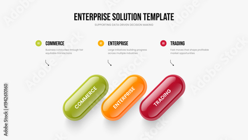 Corporate Profile 3 Element Infographic Presentation Template. Project Briefing Slide Design Vector Illustration. Creative Visualization Three Option Diagram Frame Layout.