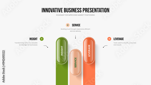 Professional Proposal 3 Element Infographic Slide Layout. Company Visualization Three Option Diagram Frame Template. Marketing Showcase Slideshow Design Vector Illustration.