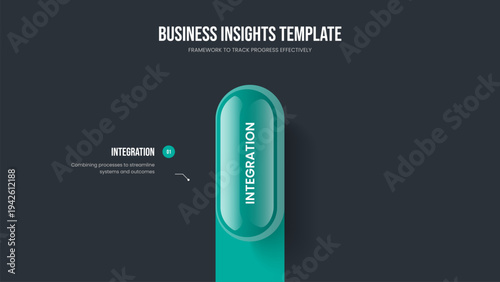 Enterprise Insight One Element Diagram Slide Design. Financial Report 1 Step Infographic Presentation Layout. Service Performance Frame Template Vector Illustration.