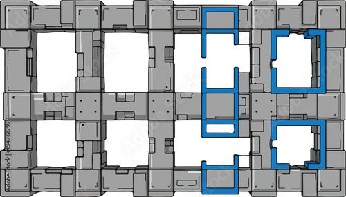 The architectural plan showcases a detailed building layout with highlighted sections via RJ Whisk Auto