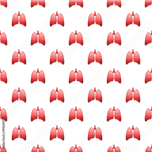 Human lungs organs forming an anatomical respiratory health seamless pattern