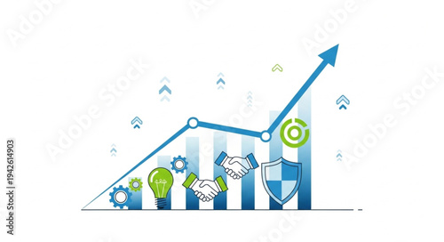Business Growth Chart with Icons.