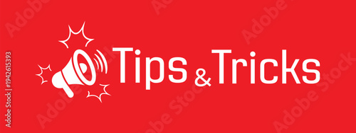 tips and tricks sign on white background