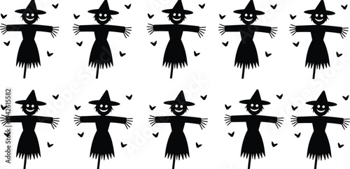 Set of black tooth silhouettes and dental icons featuring various healthy molar shapes for dentistry clinic hygiene and medical design