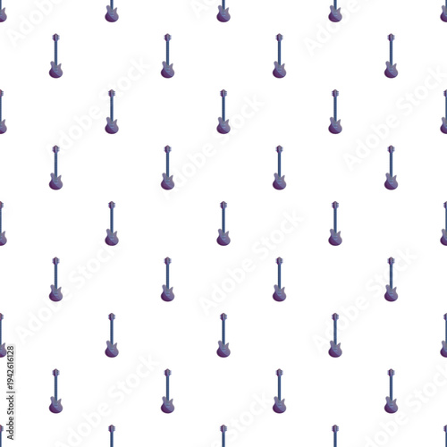 Purple electric guitars creating a seamless musical instrument pattern
