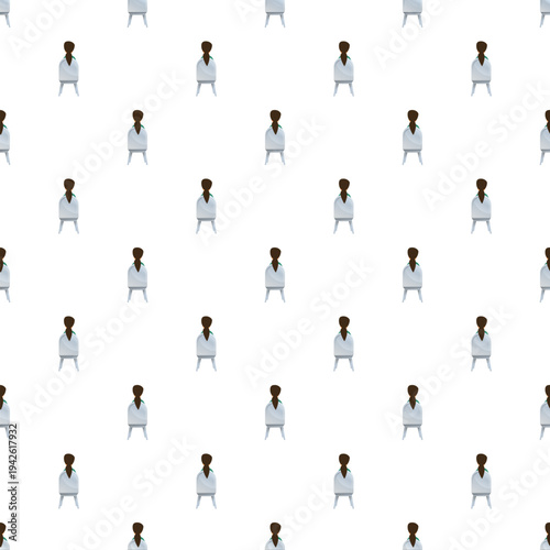 Repeating doctor illustration creating a seamless pattern on white background