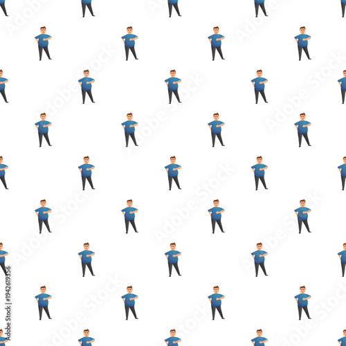 Overweight man pattern representing obesity and health issues