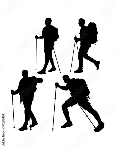 Hiker activity silhouette