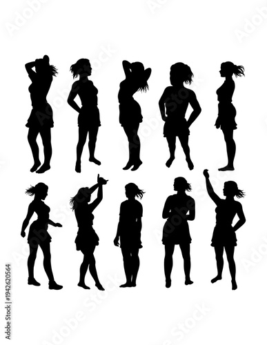 Female standing pose activity silhouette