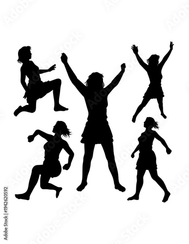 Woman activity silhouette