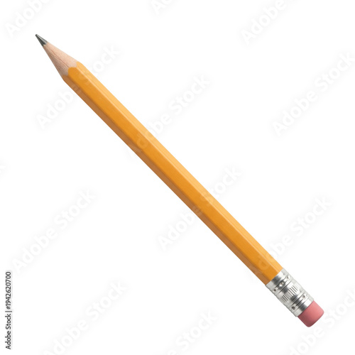 Tableau sur toile Classic yellow number 2 graphite pencil isolated