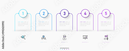 Vector Infographic label design template with icons and 5 options or steps. Can be used for process diagram, presentations, workflow layout, banner, flow chart, info graph.