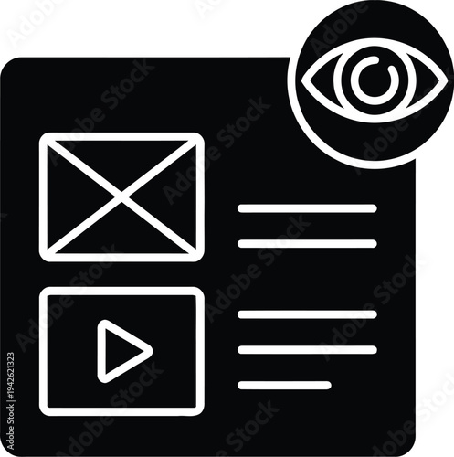 Email notification with eye icon and video play button