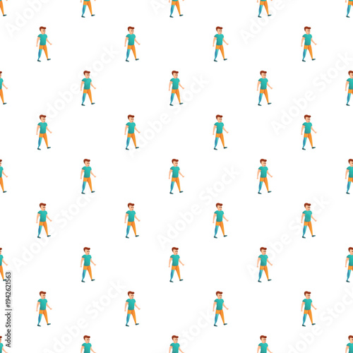 Walking man with a prosthetic leg creating a repeating pattern, representing mobility and inclusion