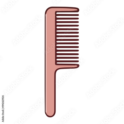 Simple Pink Hair Comb Icon