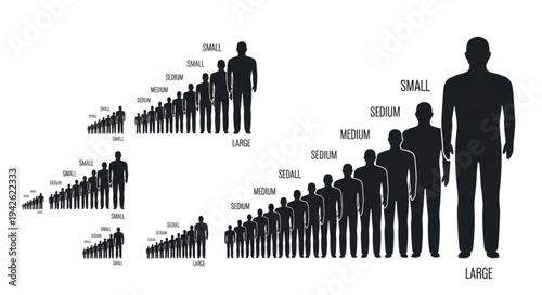 Progression of Human Height - A Visual Representation of Growth Stages.