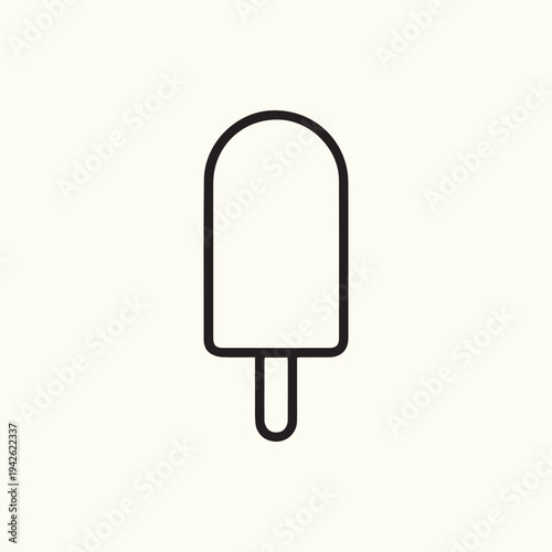 Simple Popsicle Ice Cream Bar Line Art Icon For Summer Refreshment