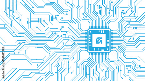 Microchip Circuit Board Illustration