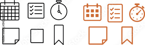 Various planning tools are arranged neatly on a clean surface to facilitate organization.