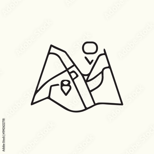 Abstract Person Holding A Map With A Destination Marker Icon