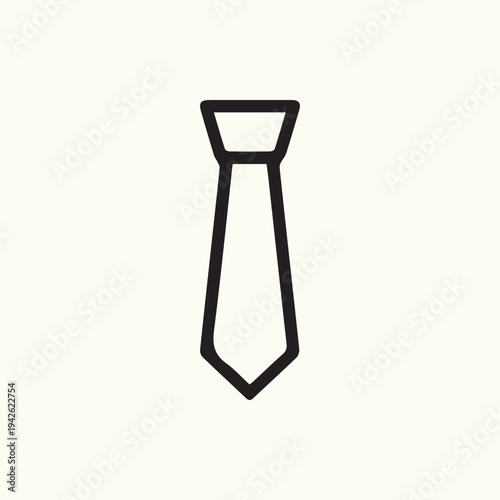 Minimalist Black Necktie Line Art Icon On A Simple Background