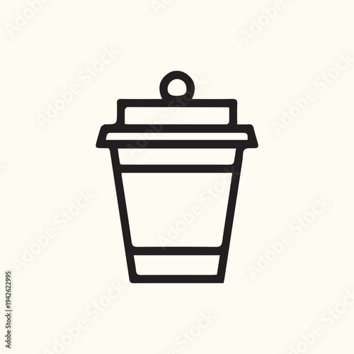 Minimalist Black Trash Can Icon Vector For Waste Management Design