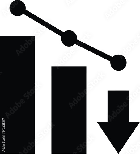 Declining Business Graph, Financial Downward Trend
