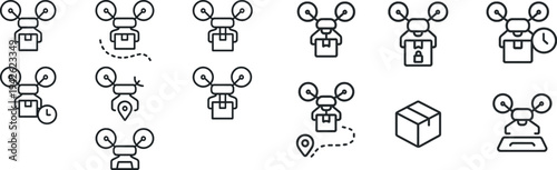 A delivery drone navigates an urban landscape, showcasing tasks like package drop-off, tracking locations, and efficient route planning for timely deliveries.