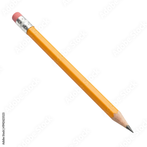 Classic yellow number two pencil with eraser